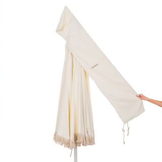 Patio Umbrella - Antique White + Clamshell Base