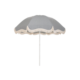 Patio Umbrella - Lauren's Navy Stripe + Clamshell Base