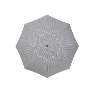 Patio Umbrella - Lauren's Navy Stripe + Clamshell Base