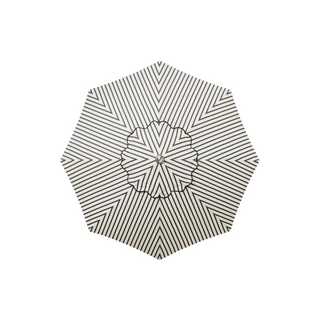 Market Umbrella - Monaco Black Stripe + Clamshell Base