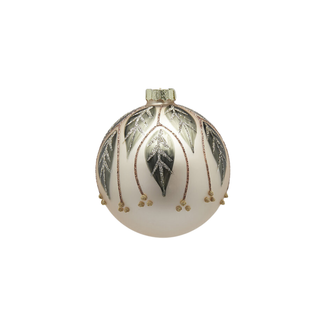 Gold & Green Leafy Bauble