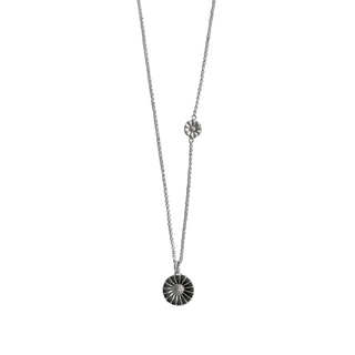 Daisy Necklace with Pendant - Black