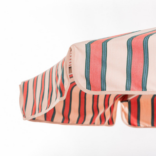 Market Umbrella - Bistro Dusty Pink Stripe + Clamshell Base