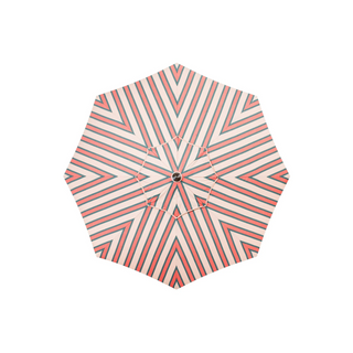 Market Umbrella - Bistro Dusty Pink Stripe + Clamshell Base