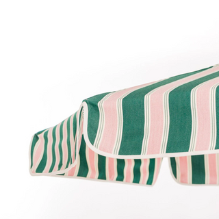 Market Umbrella - Bistro Green Stripe + Clamshell Base