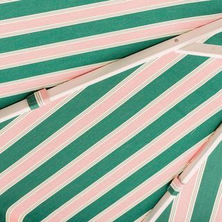 Market Umbrella - Bistro Green Stripe + Clamshell Base