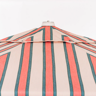 Market Umbrella - Bistro Dusty Pink Stripe + Clamshell Base