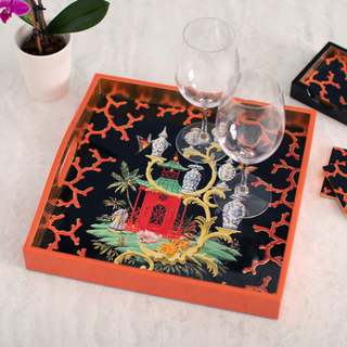 The Courtship Lacquer Square Tray