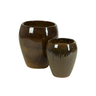 Ceramic Pots Ochre Olive