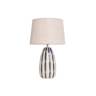 Indigo and Cream Hand Painted Table Lamp