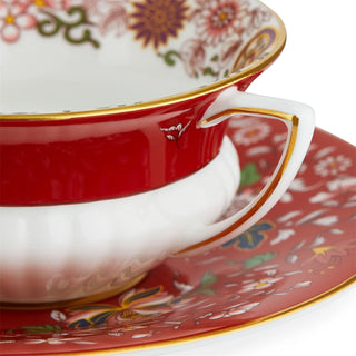Crimson Orient Teacup & Saucer