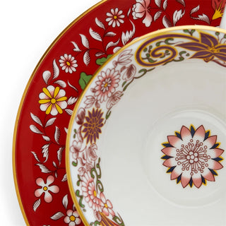 Crimson Orient Teacup & Saucer