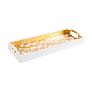 Gold Modern Moiré Lacquer Bar Tray