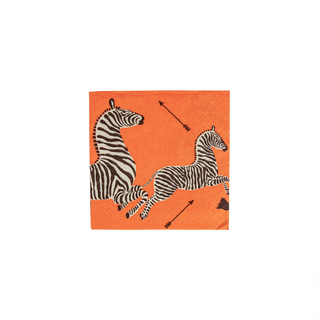 Orange Zebras Cocktail Napkins