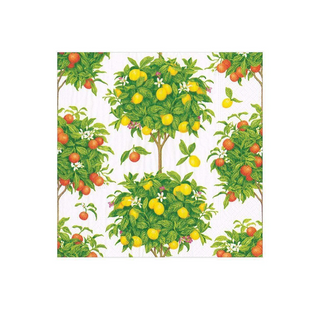 White Citrus Toparie Luncheon Napkins