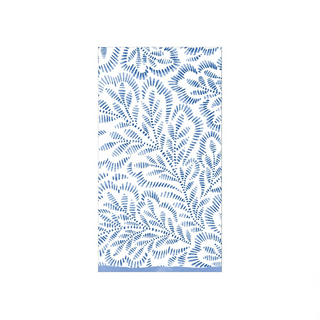 Blue Block Print Leaves Guest Towel Napkins