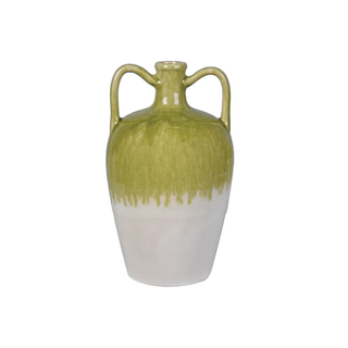 Green Dip Effect Vase with Handles