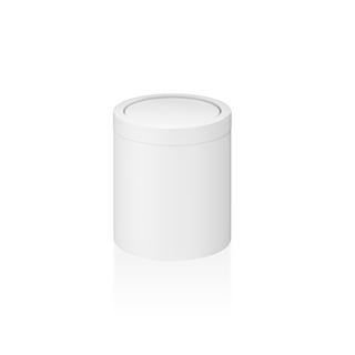 Paper Bin with Revolving Lid - White Matt