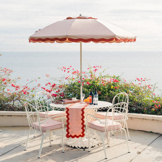 Beach Club Umbrella - Rivie Pink + Clamshell Base