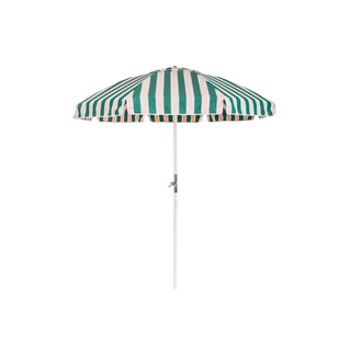 Beach Club Umbrella - Bistro Green Stripe + Clamshell Base
