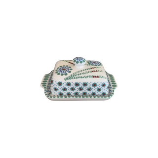 Handpainted Butter Dish Jade
