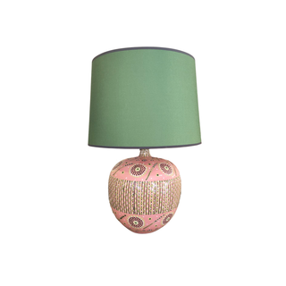 Handpainted Plump Tulip Table Lamp Pink/Green