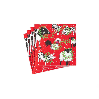 Christmas on the Farm Cocktail Paper Napkins