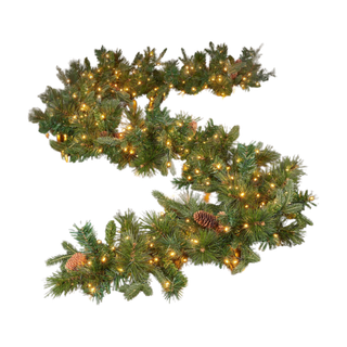 Christmas Pine Garland with Lights