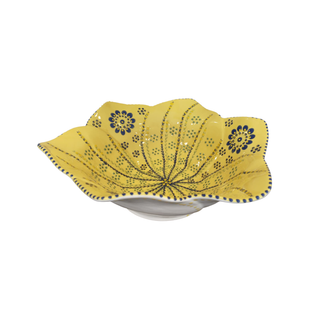 Handpainted Tulip Salad Bowl Large Saffron