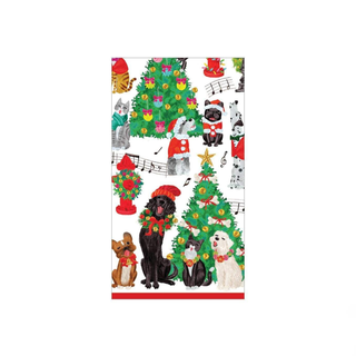 Caroling Pets Guest Towel Paper Napkins