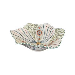 Handpainted Tulip Salad Bowl Large Jade