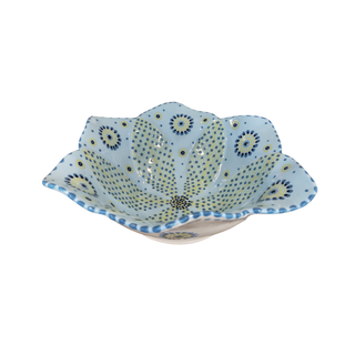 Handpainted Tulip Salad Bowl Large Blue