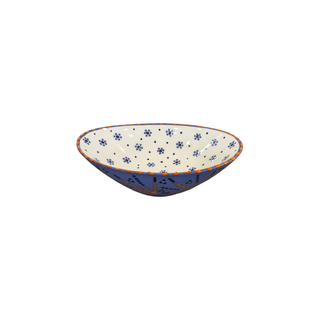Handpainted Oval Pasta Bowl Blue