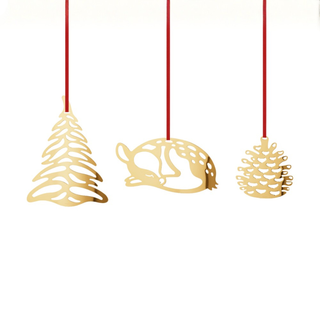 Gold Plated Ornament Set (set of 3)