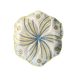 Tulip Dinner Set Saffron + Blue (for 6)