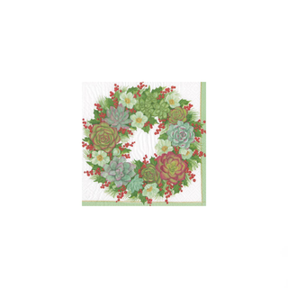 Succulent Wreath Cocktail Paper Napkins