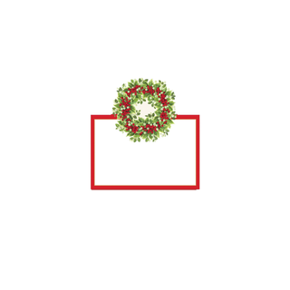 Holly and Berry Wreath Place Cards (pack of 8)