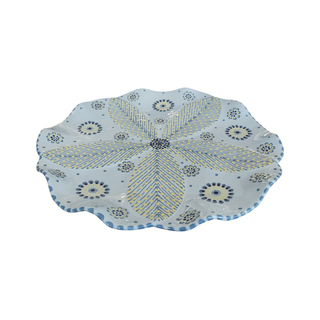 Handpainted Poppy Platter Blue
