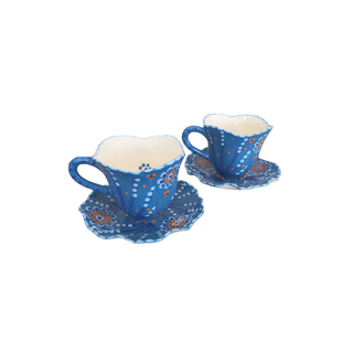 Handpainted Tulip Coffee Cup and Saucer (pair)