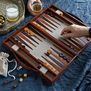 Backgammon Set in Leather Case