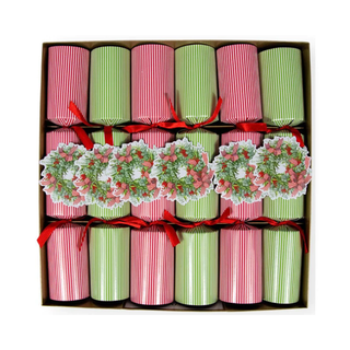 Ribbon Stripe & Wreath Crackers (pack of 6)