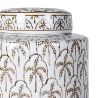 Small Palm Tree Lidded Jar