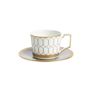 
                  
                    Load image into Gallery viewer, Grey Renaissance Espresso cup &amp;amp; saucer
                  
                