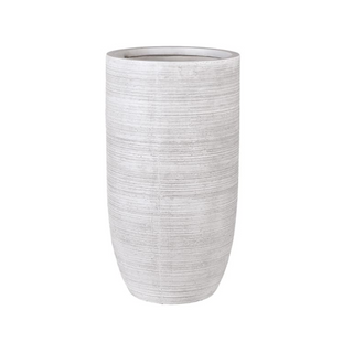 Tall White Round Planter