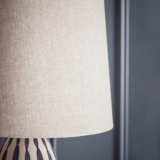 Indigo and Cream Hand Painted Table Lamp