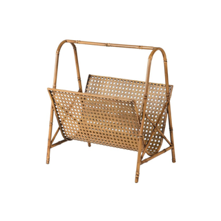 Bamboo Effect Metal Magazine Rack