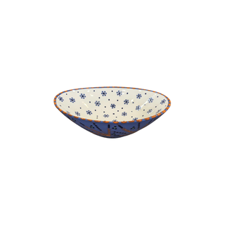 Handpainted Oval Pasta Bowl Blue