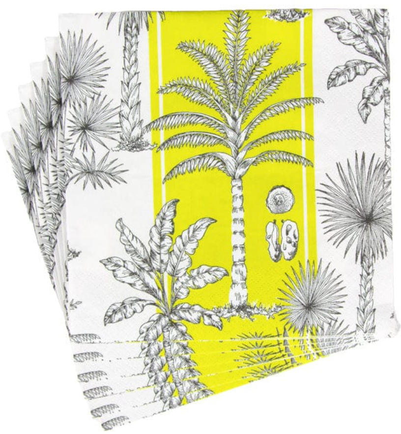 
                  
                    Load image into Gallery viewer, Southern Palms Green &amp;amp; White Luncheon Napkins 20pcs
                  
                