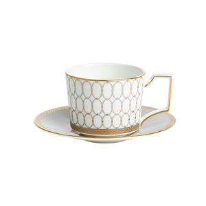 
                  
                    Load image into Gallery viewer, Grey Renaissance Tea Cup &amp;amp; Saucer
                  
                