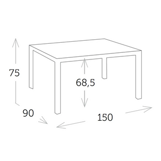 Una Outdoor Dining Table (150x90)